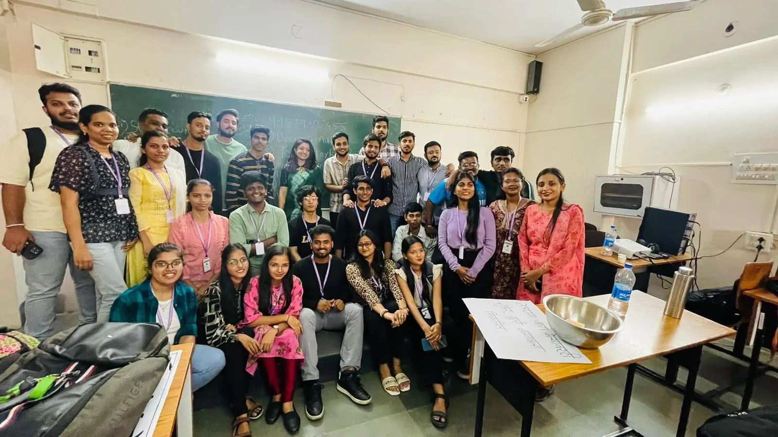 Sayali with learners after a classroom session