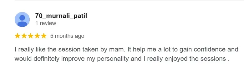 Google review screenshot for Sayali Saptarshi
