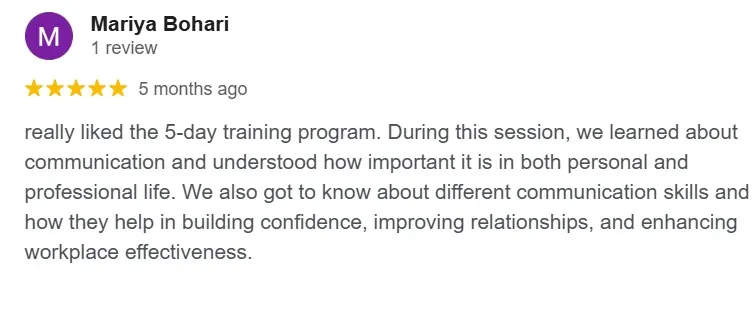 Google review screenshot for Sayali Saptarshi