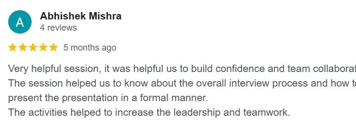 Google review screenshot for Sayali Saptarshi