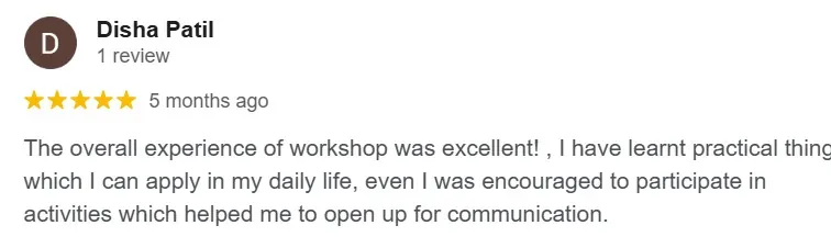 Google review screenshot for Sayali Saptarshi